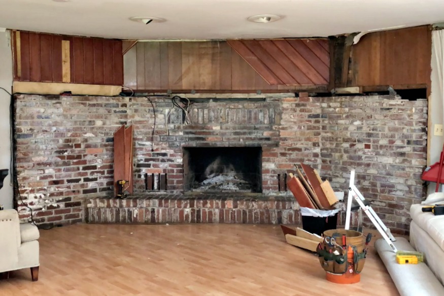 How I Refaced My 1970 S Brick Fireplace, How To Resurface Fireplace Brick