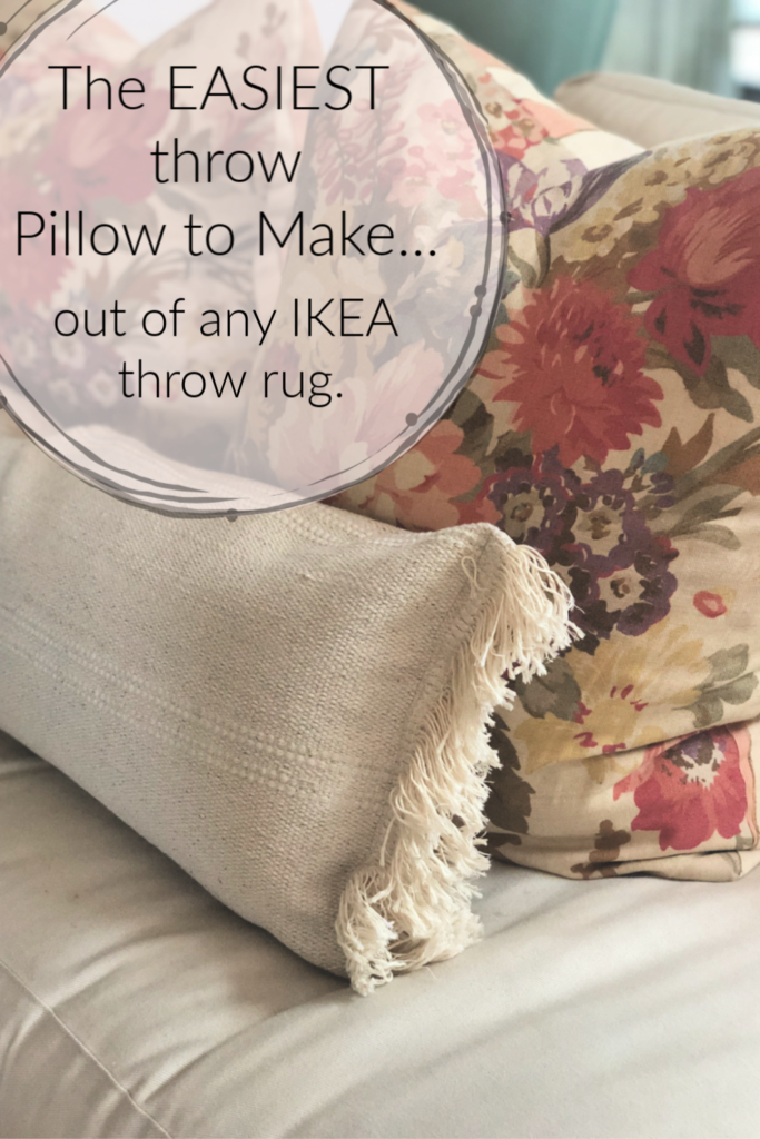 How To Make A Pillow From A Rug - A Heart Filled Home